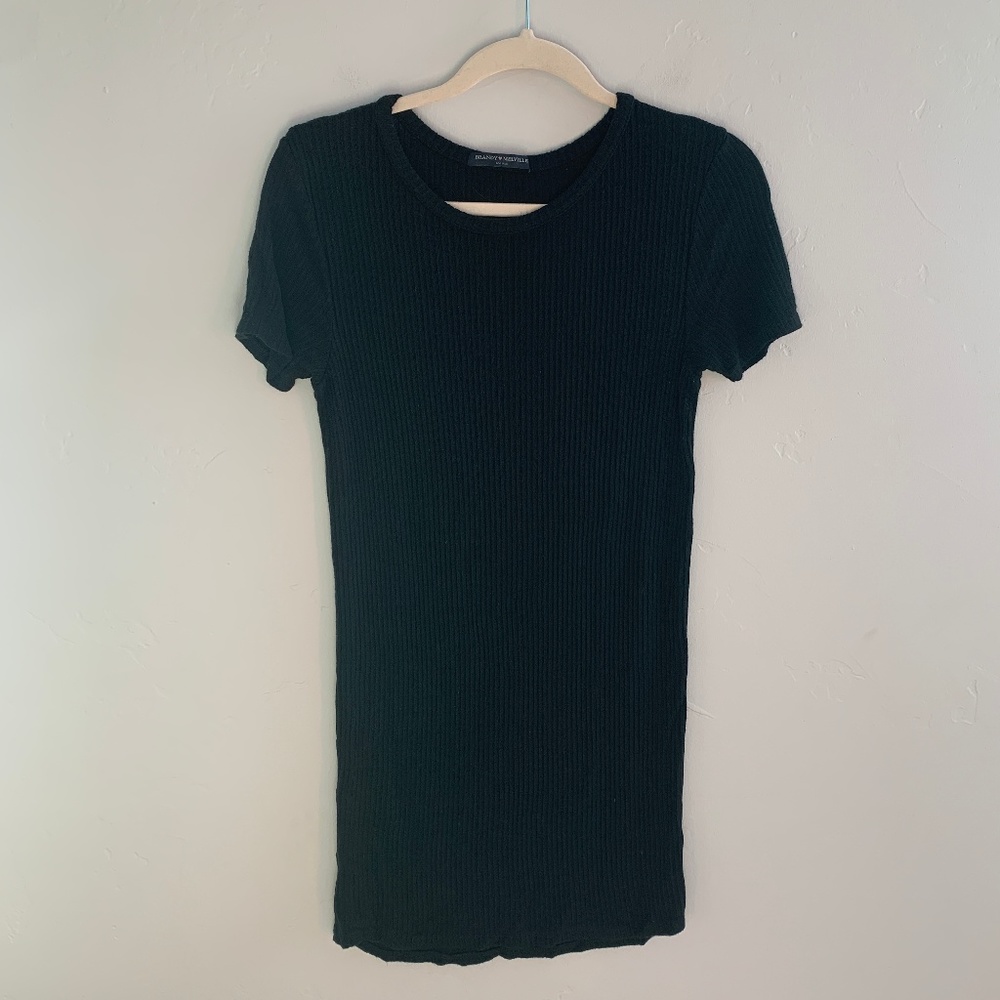 Brandy Melville Ribbed Black Mini Dress